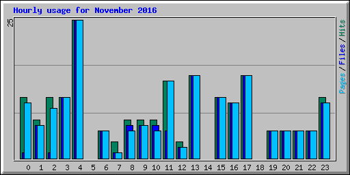 Hourly usage for November 2016