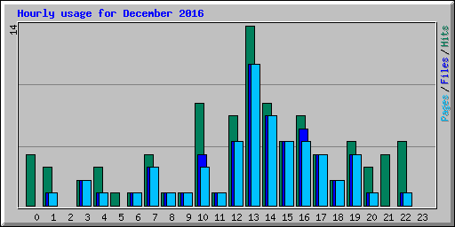 Hourly usage for December 2016