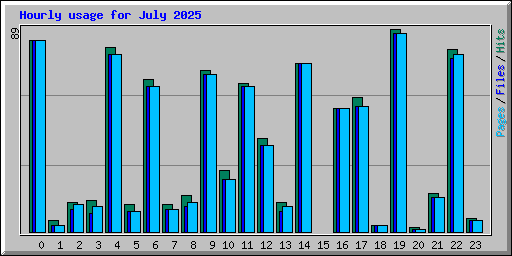 Hourly usage for July 2025