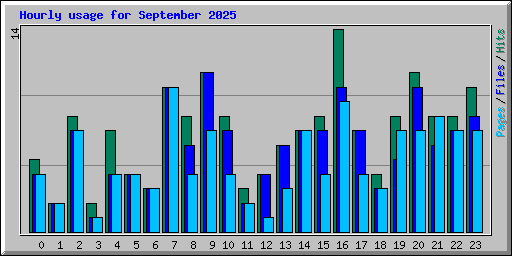 Hourly usage for September 2025